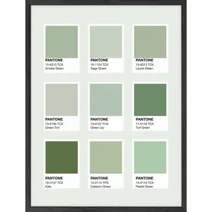 Pantone Green Shades Poster - Artistic Wall Decor Print for Room Aesthetic and Vibe