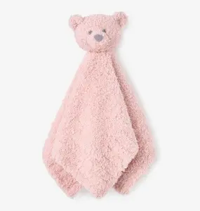Pink Chenille Bear Security Blankie