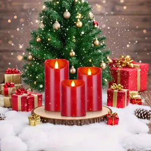 Set the Perfect Holiday Mood with Realistic Flameless Candles! Elegant Red Wax & Remote Control LED Flame. Choose from Single, 2-Pack, or 3-Pack for Safe Christmas & Party Decor. Indoor Lighting Adjustable Rgb Lighting