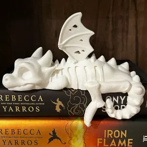 Skeleton Bookshelf Dragon: Limited Edition for Halloween, Spooky Fourth Wing Empyrean Series, Bookish Decor for Bookies, Booktok, Dead, Death