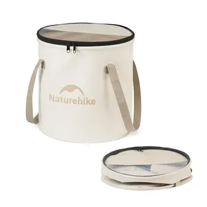 Naturehike Collapsible Bucket with Lid&Handle, Portable Folding Ice Bucket for Camping, Hiking, Fishing&Travel, Multipurpose Water Storage&Wash Basin Outdoor FathersDayGift