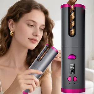 Wireless Automatic Hair Curler, Portable Hair Curler with Accessories, Easy To Operate Hair Styling Tool for Home & Travel Use, Hair Curling Iron