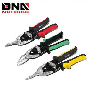 High Carbon Steel Tin Snip Tool, 3Pcs 10 Inches Serrated Jaws, Includes Straight, Left, and Right Cut Tin Snip w/ Rubberized Handle, Built-In Thumb Lock