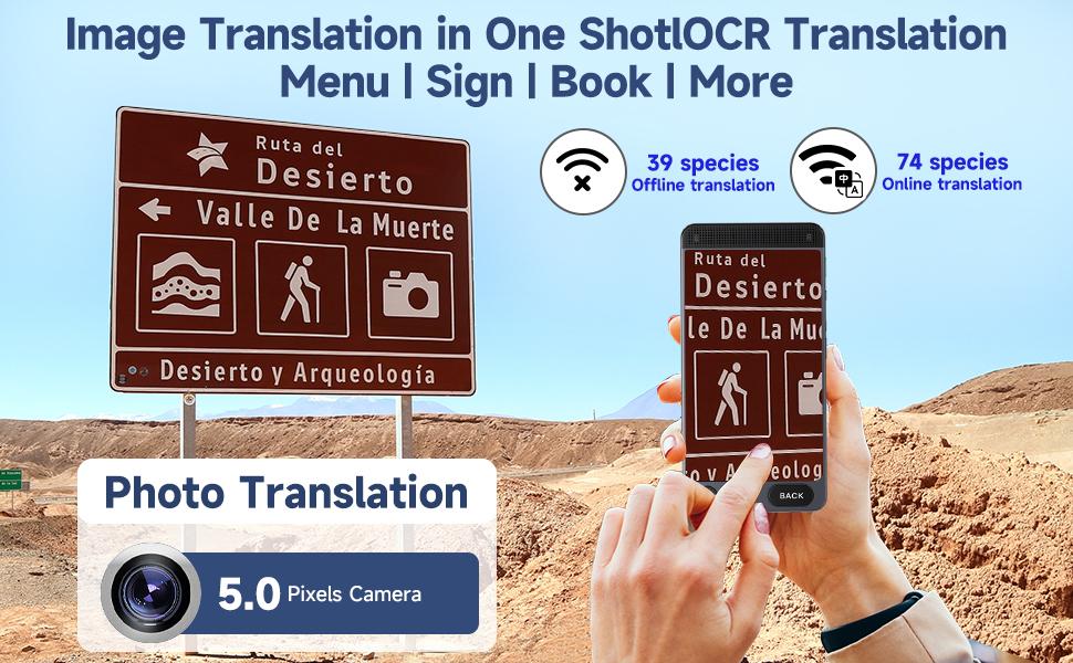 Offline Language AI Translator Device, 142 Languages Two Way Real-Time Voice Translation,D21 ChatGPT Instant Translator, Recording&Photo AI Translation for Business Learning Travel