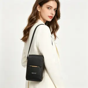 Slim Crossbody Phone Bag, Multi-Pocket Cell Phone Purse, Compact Shoulder Wallet with Card Slots for Daily Errands & Commutes