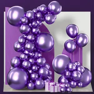 PartyWoo Metallic Purple Balloons 140pcs Different Sizes of 18 12 10 5 Inch Chrome Purple Balloon Arch Kit Garland for Graduation Wedding Baby Shower Princess Birthday Party Decorations Purple-G105