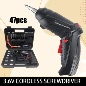 Portable multifunctional electric screwdriver set, adjustable in multiple levels, magnetic quick change screwdriver head, with LED lighting and USB charging electric screwdriver, suitable for home repair/DIY one-stop service