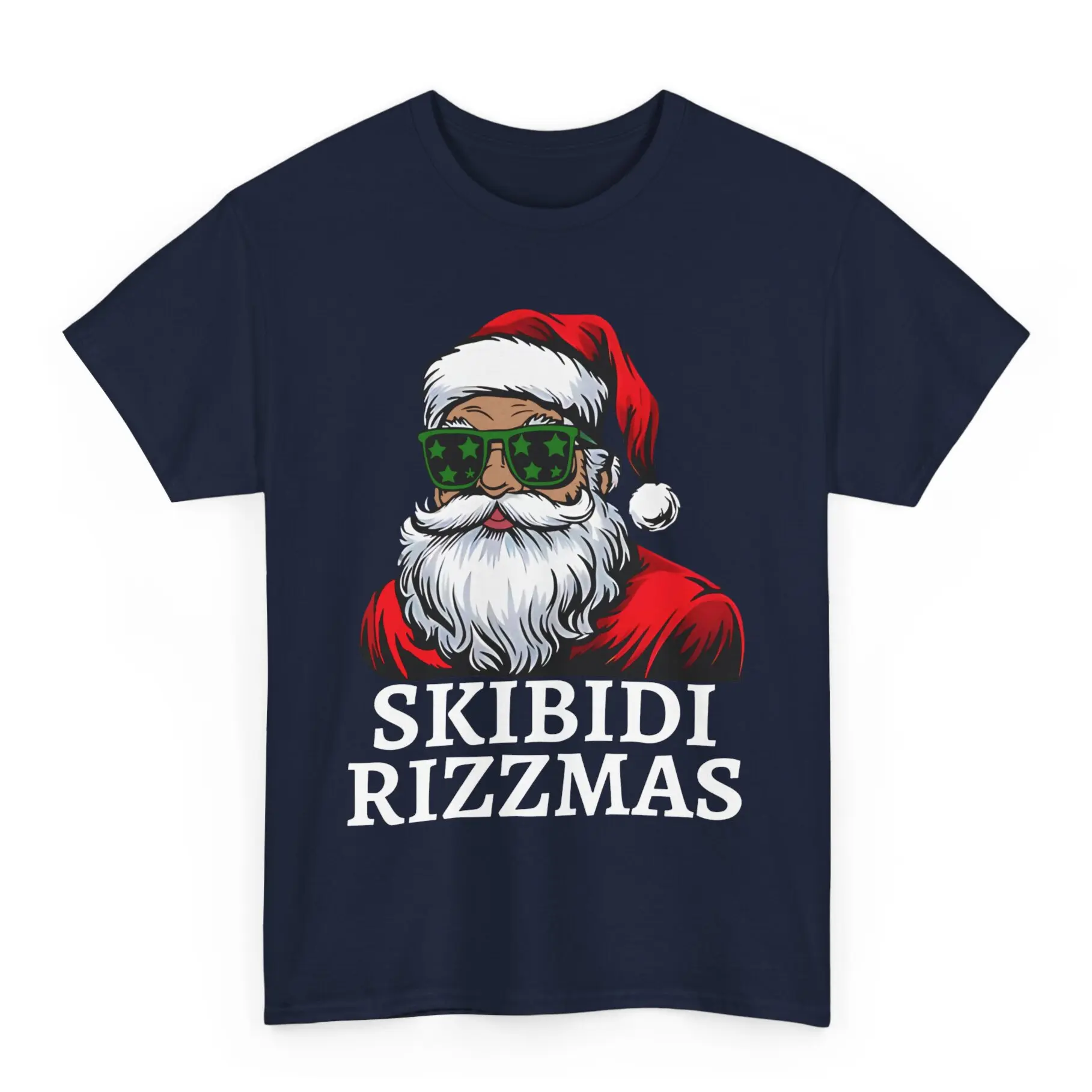 Skibidi Rizzmas Santa Shirt Funny Christmas Star Glasses Meme Holiday Humor Gift Tee