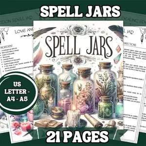 Spell Jars Magic Wish Bottle Journal & Witch Garden Notebook, Creative Diary for Spellcasting & Green Witch Enthusiasts