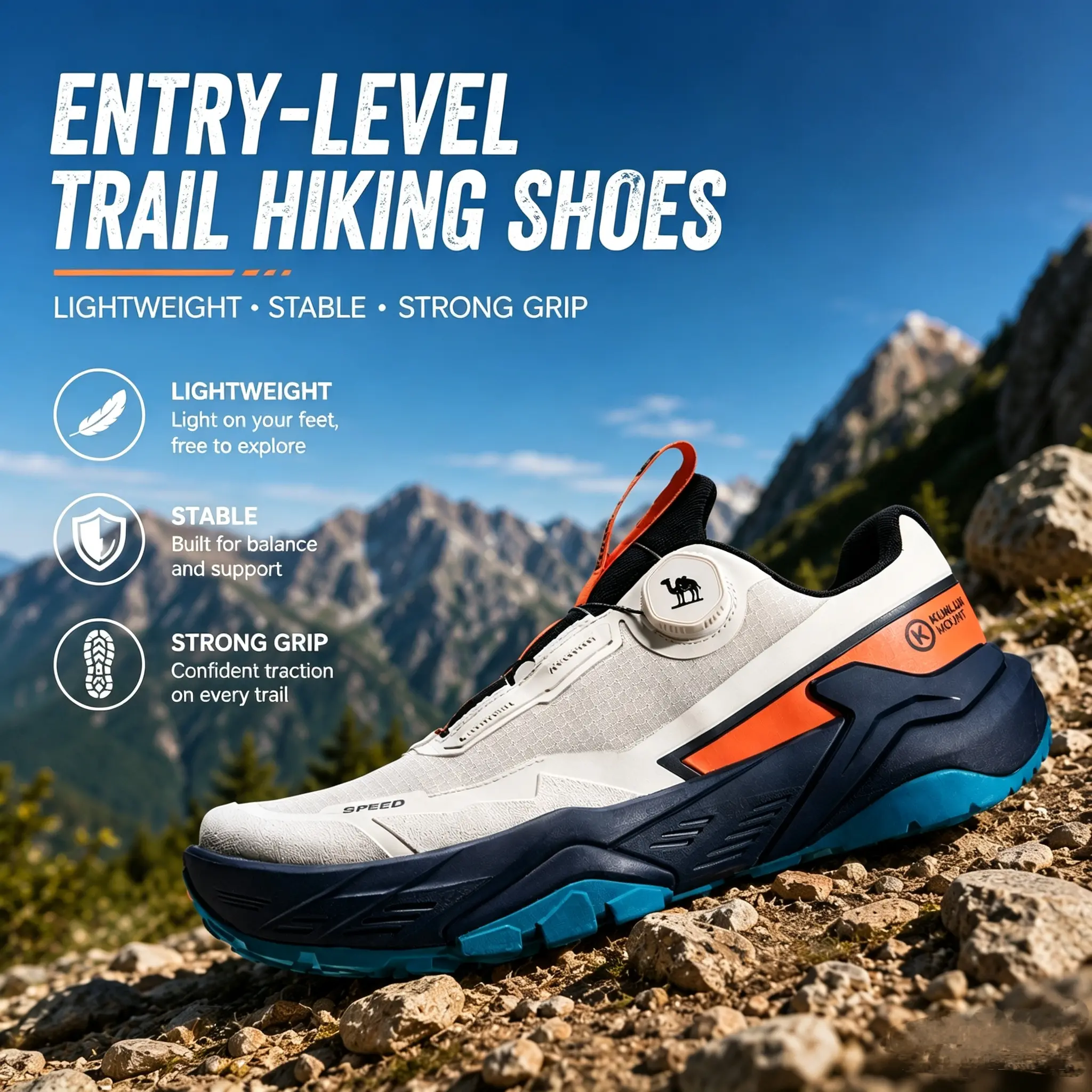 CAMEL CT Men's Premium Casual Hiking Shoes - Durable Outdoor Breathable Summer Trail Running Sneakers, Anti-Collision Trekking Shoes, Durable Outdoor Hiking, Lightweight Hiking Shoes, Walking Hiking Shoes tiktokshopbacktoschool
