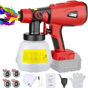 Cordless Paint Sprayer Compatible with Milwauke 18V Battery, 200W HVLP Spray Paint Gun with 4 Nozzles, 3 Patterns, 1000ML Container for Home Interior and Exterior, Fence, Ceiling (Tool Only)