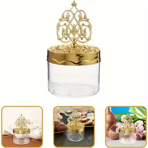 24pcs Elegant Golden-Lidded Plastic Gift Boxes - Transparent, Decorative Containers with Intricate Patterns for Wedding, Gifts Packaging, Gift Boxes for Gifts