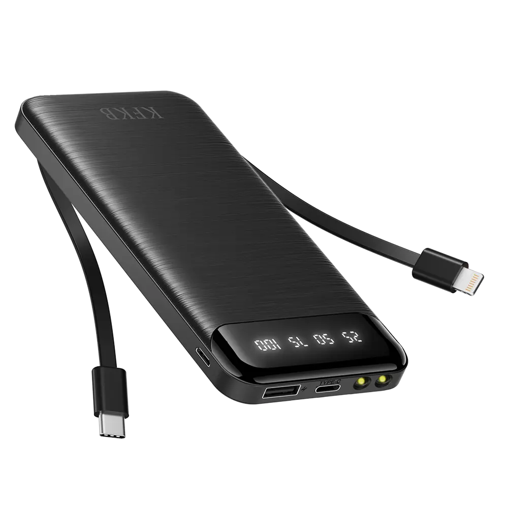 10000mAh Portable Power Bank - Compact Chargeable Digital Accessory with Built-in Cables, 4 Outputs, 2 Inputs, 3A Fast Charging, Emergency Flashlight for iPhone, Samsung Smartphones, Accessories, Power Banks
