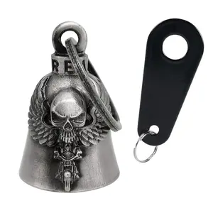 Dream Apparel Halloween Bell,Cremlin/Cuardianbell, Ghost Rider Motorcycle Bell, Motorcycle Key Chain For Bikers Women Men W/Hanger Biker, Bell For Riders, Good Luck Riding Bell SpiritBell Moto Accessories