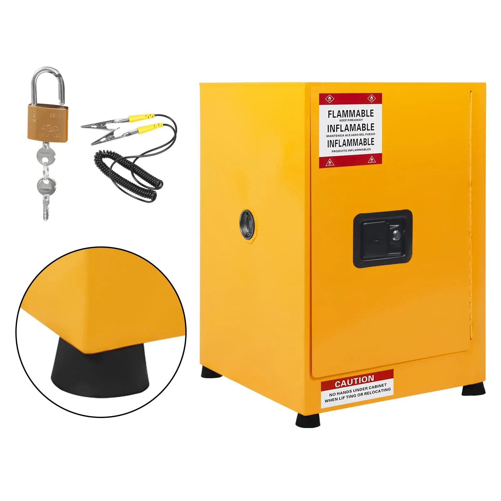 GARVEE Flammable Cabinet 17" x 17" x 22", Fire Resistant Storage Cabinet, Galvanized Steel Safety Cabinet, Adjustable Shelf Flammable Storage Cabinet for Commercial Industrial and Home Use