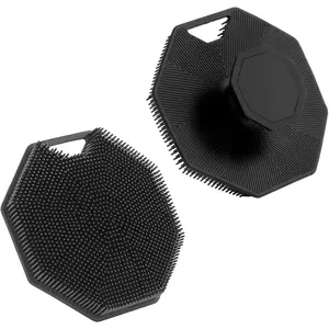 2Pack   Scrubber,   Buffer  Brush with  Loofah, Scalp Exfoliator Hair Shampoo  Cleaning Brush, Bath &  Brushes for Men Women use in Shower (2Pack)