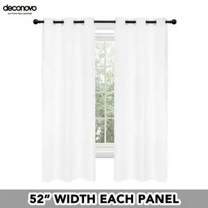 Deconovo 52W Blackout Curtains 2 Panels Short Drapes for Living Room and Bedroom Thermal Insulated Room Darkening Curtains