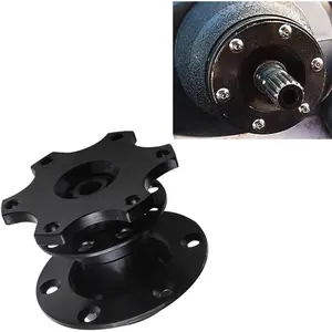 Steering Wheel Adapter, 6 Hole Racing Modification Steering Wheel Device, Quick Release Detachable Hub Adapter, Universal for Most Cars Motorsport Rally Repair Accessories (Black)