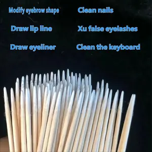100/200/300pcs Nail Cleaning Sticks, Wooden Cotton Tips for Manicure Detail Correction, Eyeliner False Lash Detail Tool, Nail Care