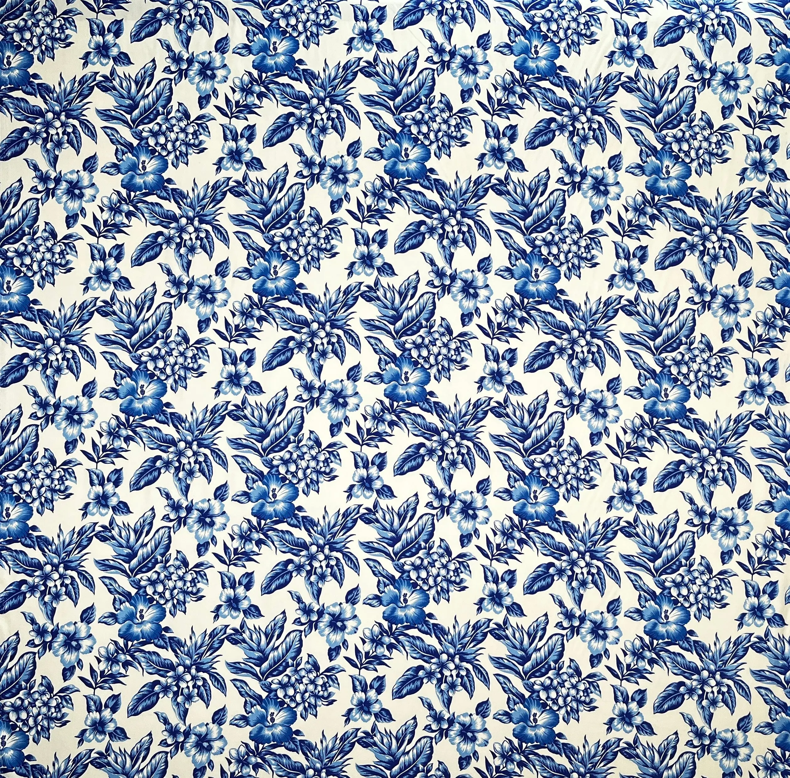 Rayon Poplin Fabric - All-Over Hibiscus, Plumerias & Tropical Plants Floral Print, Breathable, Colorfastness, Easy-to-Sew Textile for Sewing & Soft Furnishings, Tropical Clothing, 36X45 In