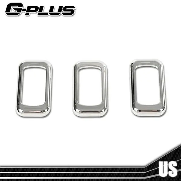MOTOR GPLUS 100% Brand New Metal Chrome 3pcs Snap-Mount Rocker Switch Trim Bezel, Vehicle Accessories for Peterbilt, Kenworth, Freightliner Trucks