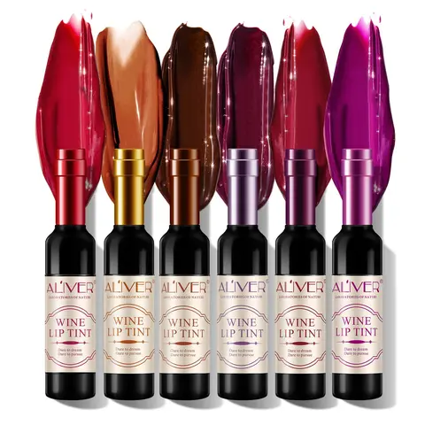 6-Color Lip Tint Set - Glossy Lipgloss with Upgraded Formula, 6-Hour Long-Lasting, High Pigmentation, Normal Makeup Lip Care Product, Cosmetic,sunscreen campingessentials,back to school