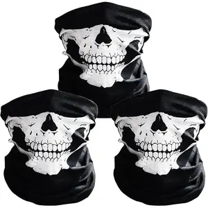 3 PCS Skull Ski Mask for Adults,Breathable Ghost Face Balaclava with Skeleton Jaw for Halloween, Motorcycle, Snowboard,Outdoor Activities