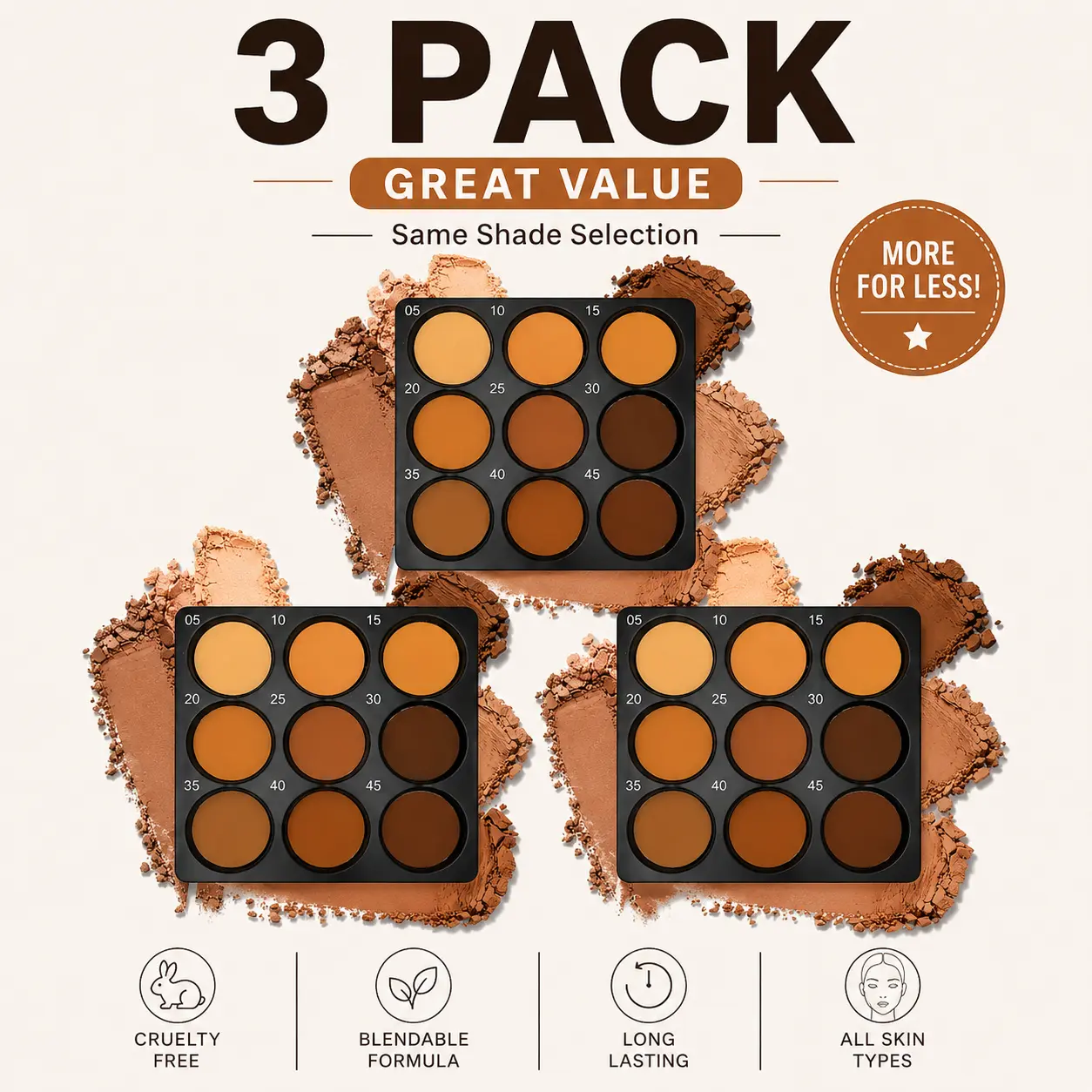9-Color Dark Bronzer Powder Cosmetic - Waterproof Soft Glam Makeup, Matte & Shimmer Finish, Buildable Coverage, Oil Control Formula, High-Quality, All Skin Types, Blendable Tint, Body Contouring, Face Palette for Foundation & Make Up