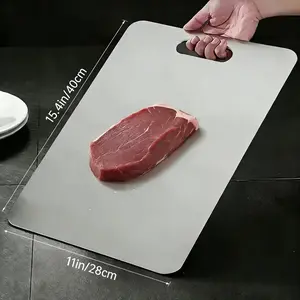 Large Stainless Steel Cutting Board - a Household Chopping Board with a Double-Sided Design And a Smooth Surface That Is Easy to Clean - Made of Corrosion-Resistant Stainless Steel