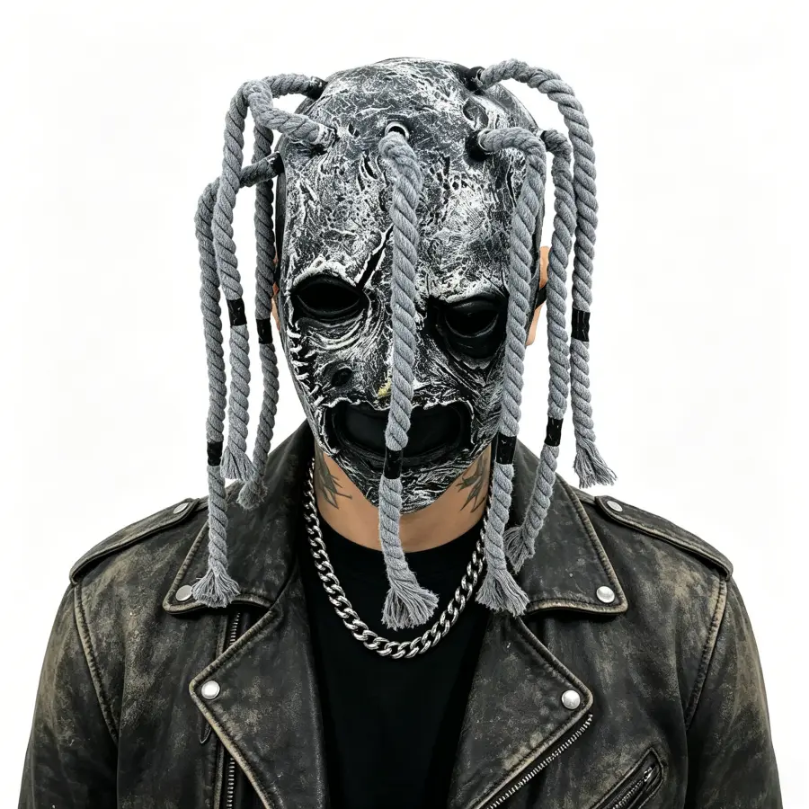 Retro Comfortable Horror Latex Dreadlock Mask - Scary Weathered Adult Mask, Festive Party Accessory, Halloween Cosplay Gift