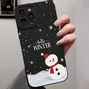 Snowman & Snowflake Pattern Phone Case, 1 Count Anti-drop Cellphone Protective Case, TShockproof Mobile Phone Cover for iPhone 17 pro max  iPhone 15 14 13 12 11 Pro Max