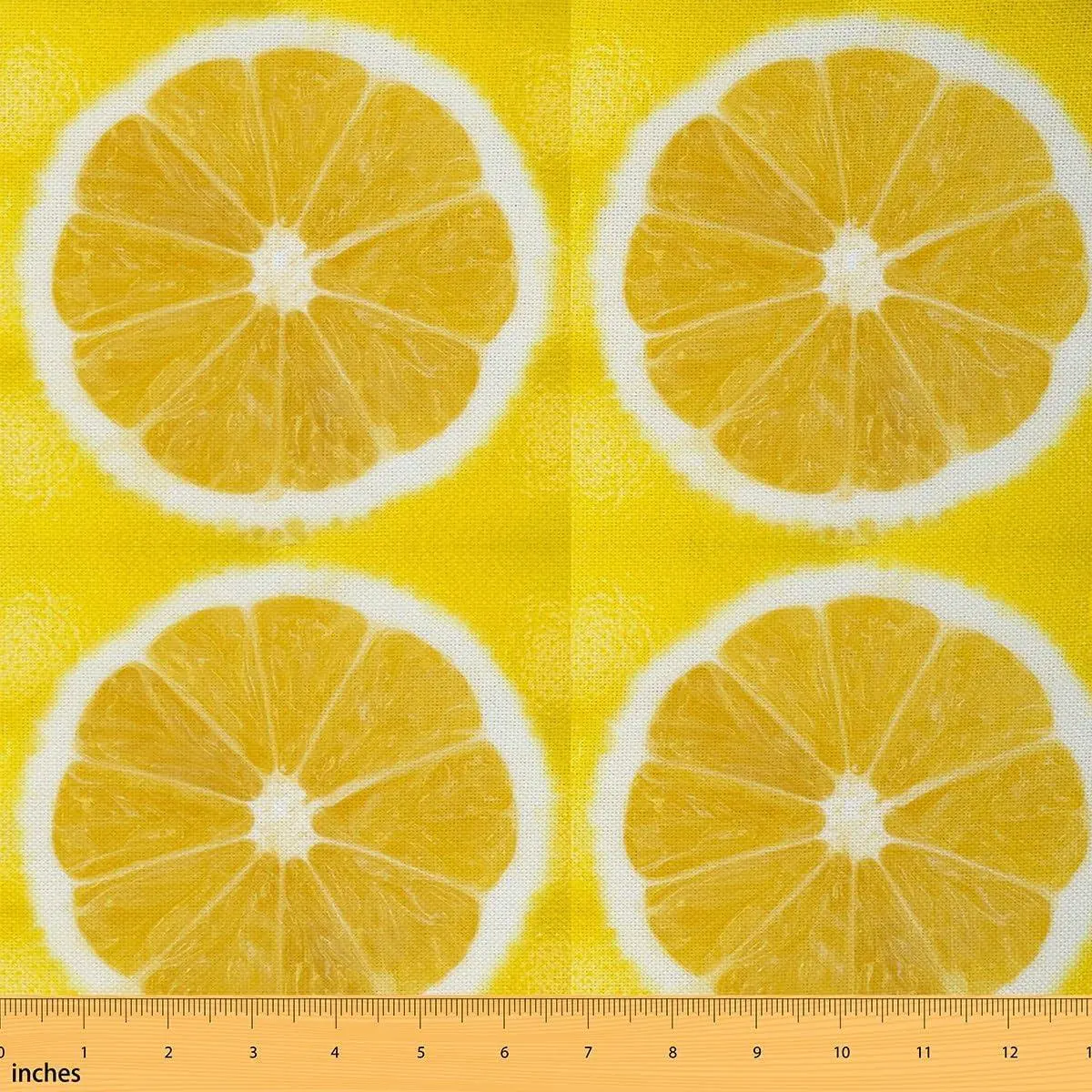 Lemon Fabric Fresh Lemon Decorative Soft Flannel Fabric Pattern Upholstery Chairs Yellow