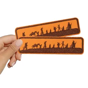 2PCS Migrate Journey Embroidered Patch Hook And Loop Ramadan Badge DIY Gift For Clothes Cap Bag Jacket Trucker Hat Decoration