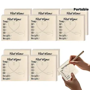 5/10 sheets of nurse's sticky notes for recording vital signs, daily monitoring notebook, patient health check checklist. Compact size for convenient recording of heart rate, blood pressure, and oxygen levels. Sticky Labels