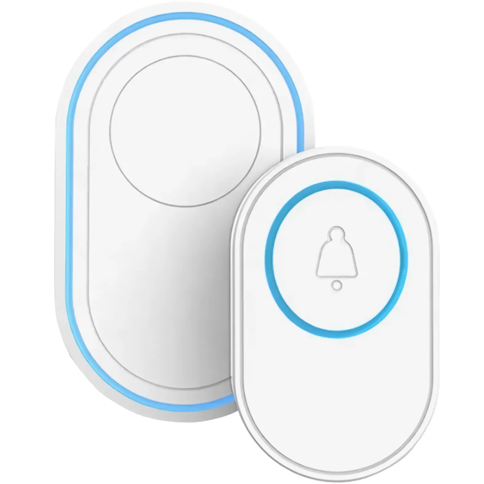 Wireless Smart WiFi Waterproof Doorbell with 85dB Visitor Chime Alarm, Outdoor Home Security System with AC Power Supply, Door Sensor & Phone Alert Capabilities, Wireless Smart Doorbell