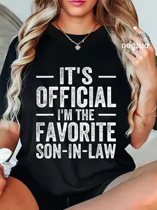 100% Cotton It's Official I'm The Favorite Son-In-Law Best Son In Law T-Shirt