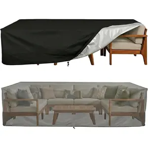 TUOKING Outdoor Furniture Covers Heavy-Duty 420D Waterproof Cover,All-Weather Patio Furniture Protector for Sofa,Chairs & Table-UV-Resistant,Anti-Tear Dustproof Covers (Black, 106"L x 71"W x 35"H)