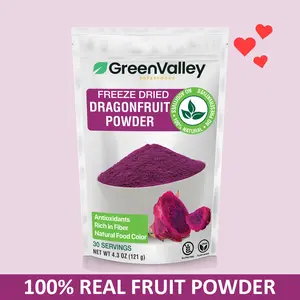 GVS Freeze Dried Dragon Fruit Powder - 100% Real Fruit Powder, Fuchsia Pink Color 30-120 Servings, 4.3 oz to 16 oz