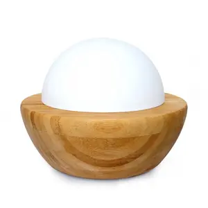 212 MAIN Ultrasonic Aroma Diffuser & Humidifier with Bamboo Base, Essential Oil Aromatherapy Device, Rejuvenating Relaxation Tool with Mood Light, Rejuvenate