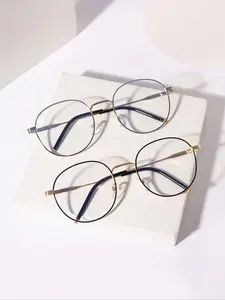 Men's Metal Round Frame Eyeglasses, Casual Trendy Eyeglasses for Everyday Use, Fashion Accessories for Outdoor Activities, Trendy Casual Frames, Fashion Eyewear