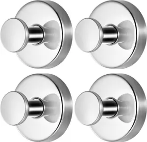 Strong Suction Cup Removable Bathroom Hooks for Towels, Robes & Loofahs - No-Drill Shower Hook Set Suitable for Tile, Glass, Mirrors & Smooth Surfaces with Toilet Plunger Pressure Air Design