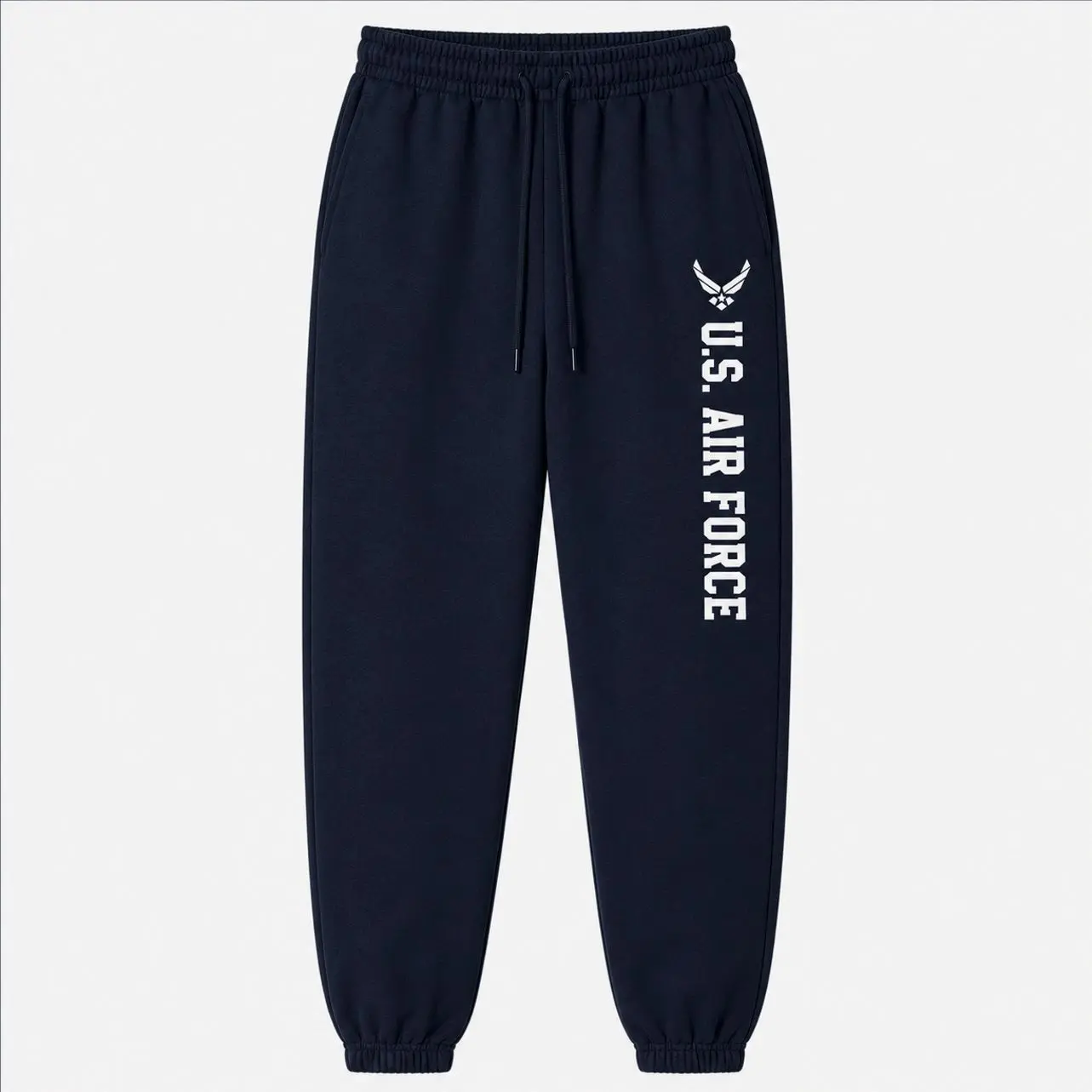 zerogravitee Air Force Sweatpants - Military Theme Elastic Bottom Sweatpants with White Print, Trending 2026, Gift For Friends, Gift For Him, Gift For Her E