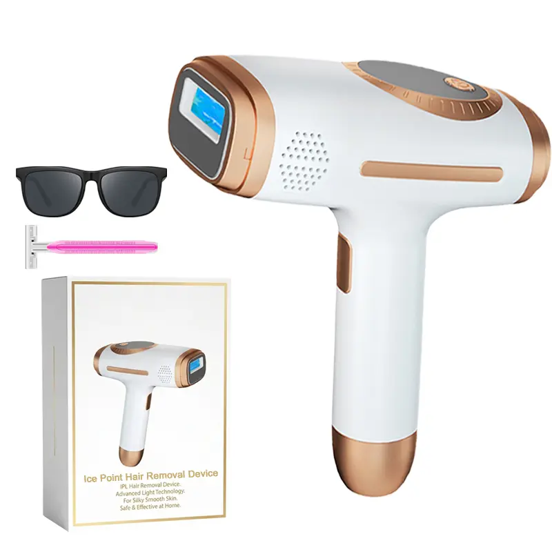 New ice-point hair removal device, 3-in-1 painless hair remover, multiple modes with automatic flashing, unisex, fast full-body hair removal