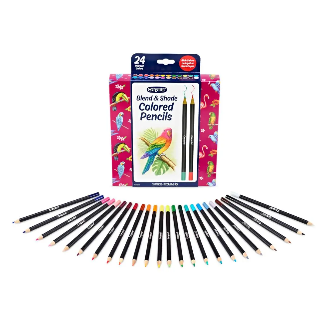 Crayola Blend & Shade Colored Pencils Set (24ct) Colored Pencils for Adult Coloring, Art Supplies for Sketching & Drawing, Gifts for Teens