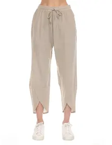 Caravan Closet Cotton Natural Solid Boho Hippie Lightweight Capri Pants