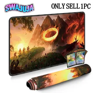 Magic Element Game Mat, Large Tabletop Pad, Tcg & Board Game Mat, Dream Forest Design, Wrist Support Desk Pad, Gaming Accessory, Desk Accessories, Gaming Room Accessories, Perfect Gift for Gamers