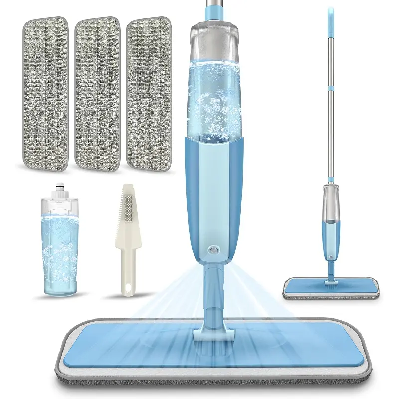 Spray Wet Mops for Hardwood Floor Cleaning: Floor Mop with 3 Washable Pads for Swiffer Powermop - Refillable Dust Dry Mop Home Commercial Mops for Wood Laminate Ceramic Tiles Vinyl