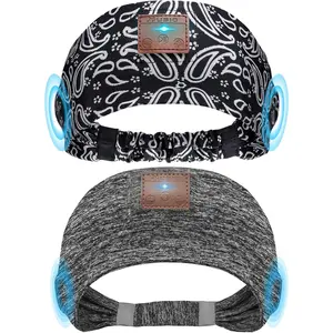 2-Pack Sleeping Headphones, Headband Headphones with Ultra-Thin  Stereo Speaker,  Headband for , Workouts, , Yoga, Air Travel, Meditation - Gray& Black
