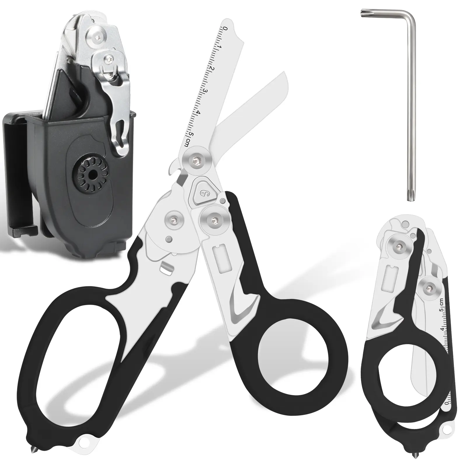 【6-in-1 Trauma Shears】Foldable EMT Scissors + Seatbelt Cutter + Glass Breaker! Stainless Steel Multi-Tool for First Aid, Camping & Emergencies