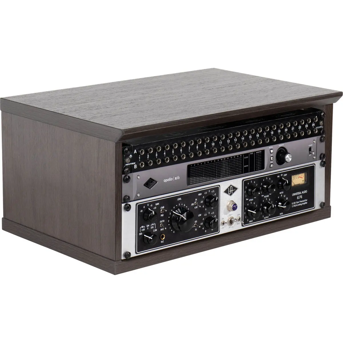 Gator Cases Elite Series Compact 4U Desktop Studio Rack - Dark Walnut Brown Plywood, Durable Aesthetic Rack with Leveling ft, for Data Storage, Network Attached Storage (NAS) Setup, Pro Audio Gear